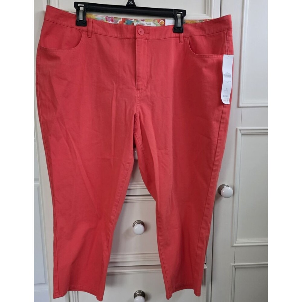 Coldwater Creek Women's 18 BiStretch Coral Denim Cropped Pants New
